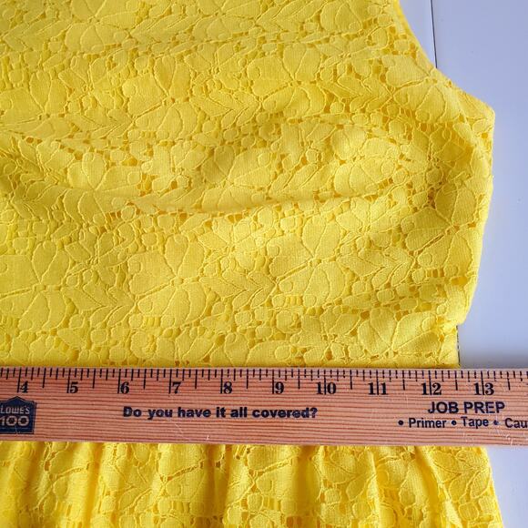 J Crew Yellow Lace Sheath Dress 0 Cotton Ladylike Mod Retro Career Summer - Picture 9 of 12